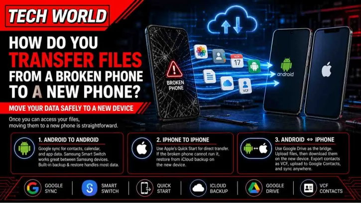 Transfer Files from a Broken Phone to a New Phone
